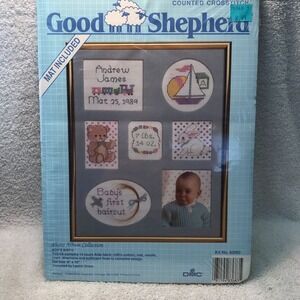 Good Shepherd Counted Cross-Stitch Kit Boy's Birth Photo Album Collection 8"x10"